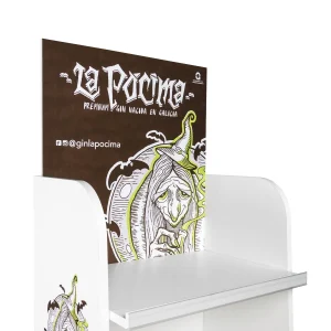 Expositor con cartel vinilado a medida - Artesanias Oviedo
