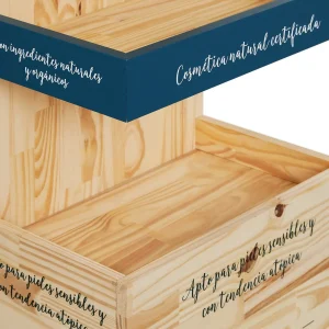 Expositor de madera para cosmética natural - Artesanías Oviedo