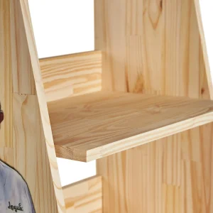 Expositor desmontable de madera natural para leña
